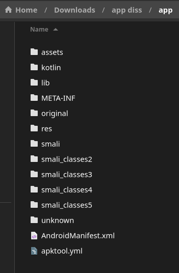 Apktool output - files