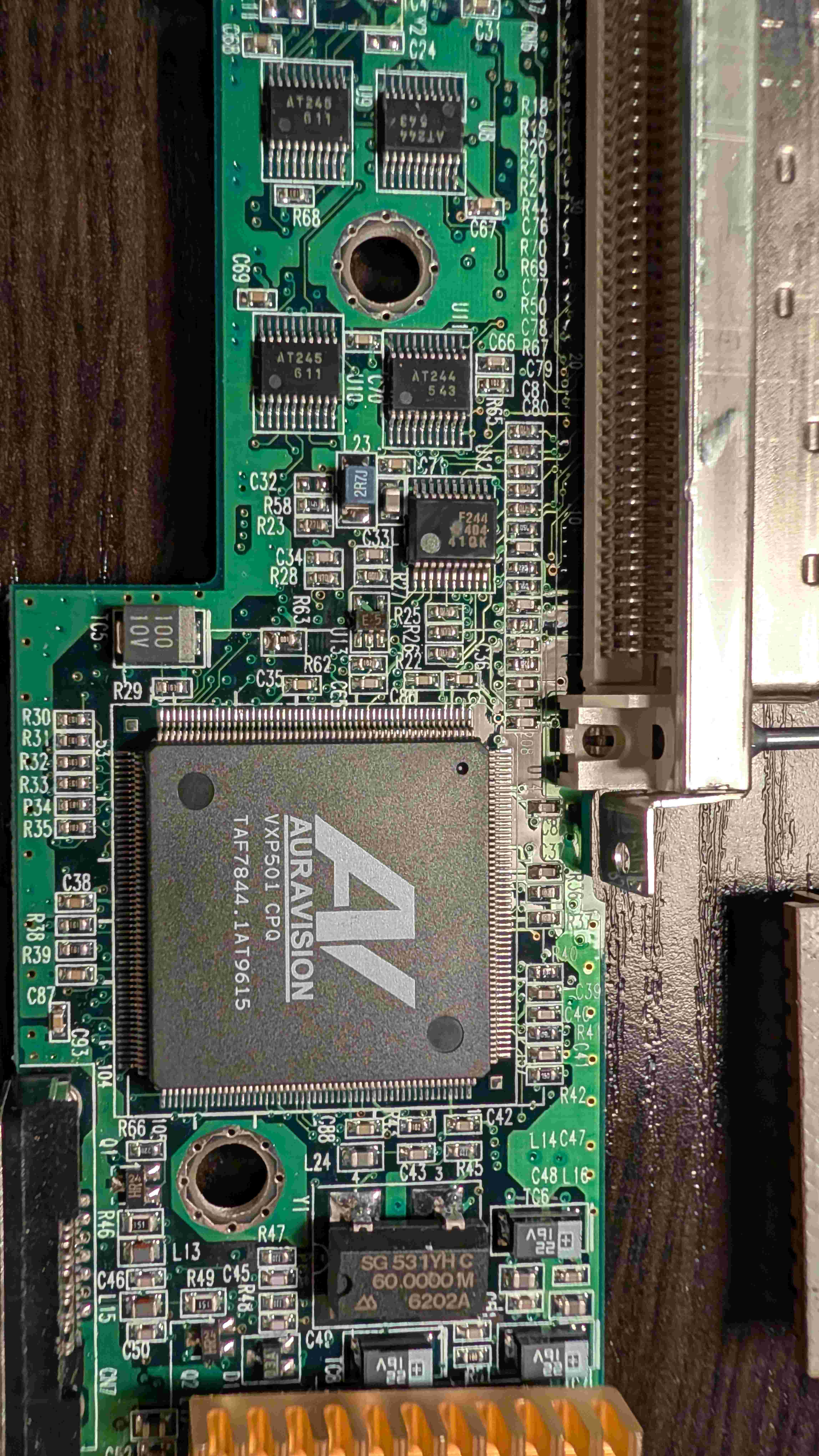 Close-up of the Auravision chip